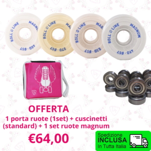 Offerta 1 porta ruote (1set) + cuscinetti (standard) + 1 set ruote magnum