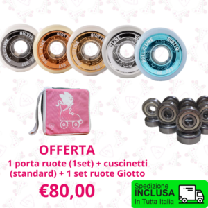 Offerta 1 porta ruote (1set) + cuscinetti (standard) + 1 set ruote Giotto